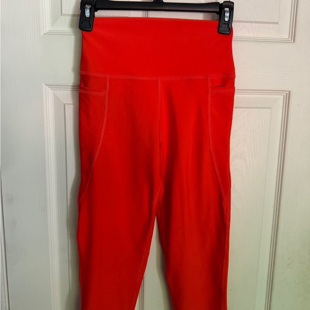 Orange athletic leggings